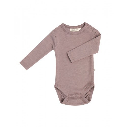 Body Med Lang ærme Og Rund Hals   100  økologisk Merino Uld Til Baby 56 Lavender