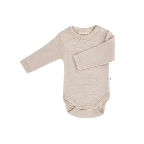 Body Med Lang ærme Og Rund Hals   100  økologisk Merino Uld Til Baby Nature Melange 62