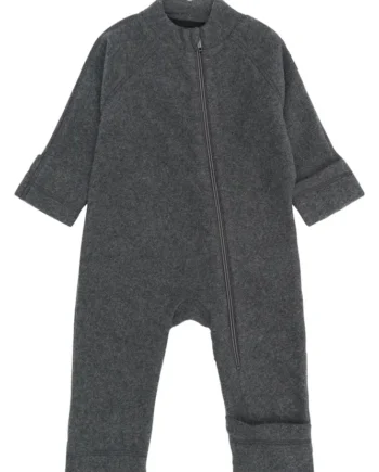 Bomuld Fleece Baby Dragt Anthracite Melange 92