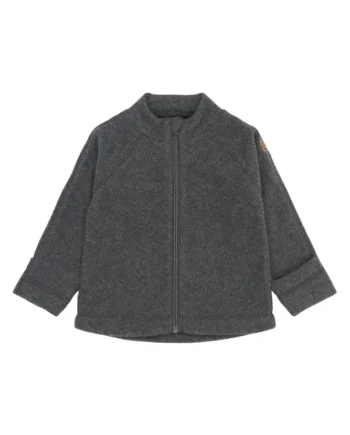 Bomuld Fleece Baby Jakke Anthracite Melange 104