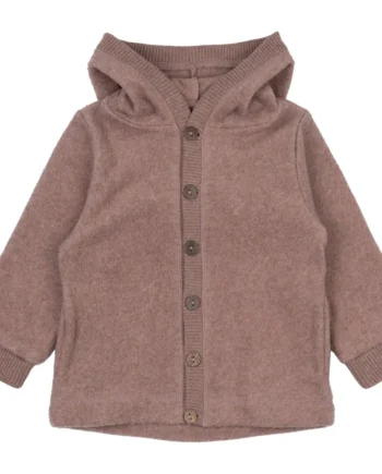 Bomuld Fleece Cardigan Med Hætte Burlwoodme   år