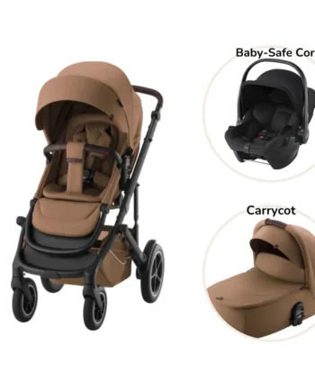 Smile 5z Lux Inkl  Liggedel Og Baby-safe Core Autostol Warm Caramel Space Black