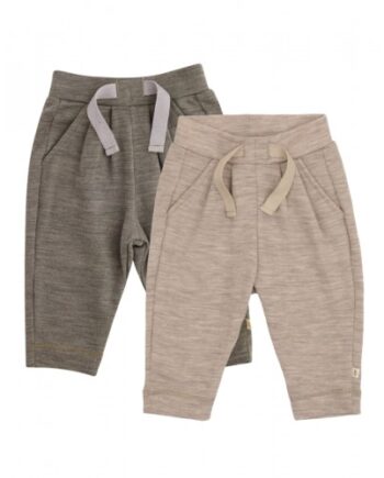 Bukser Med Snor   Taljen   100  Merino Uld Til Baby   -pak Beige Melange 62