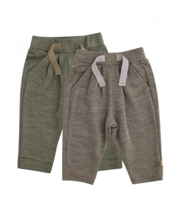 Bukser Med Snor   Taljen   100  Merino Uld Til Baby   -pak 62 Light Brown Moss Melange