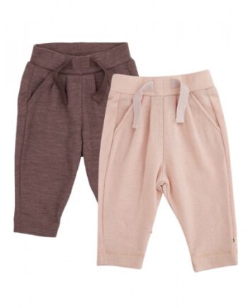 Bukser Med Snor   Taljen   100  Merino Uld Til Baby   -pak Plum Melange 62