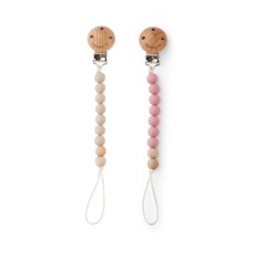 Byhappyme  Suttesnor Med Clips  Silkone Og Træperler   -pak