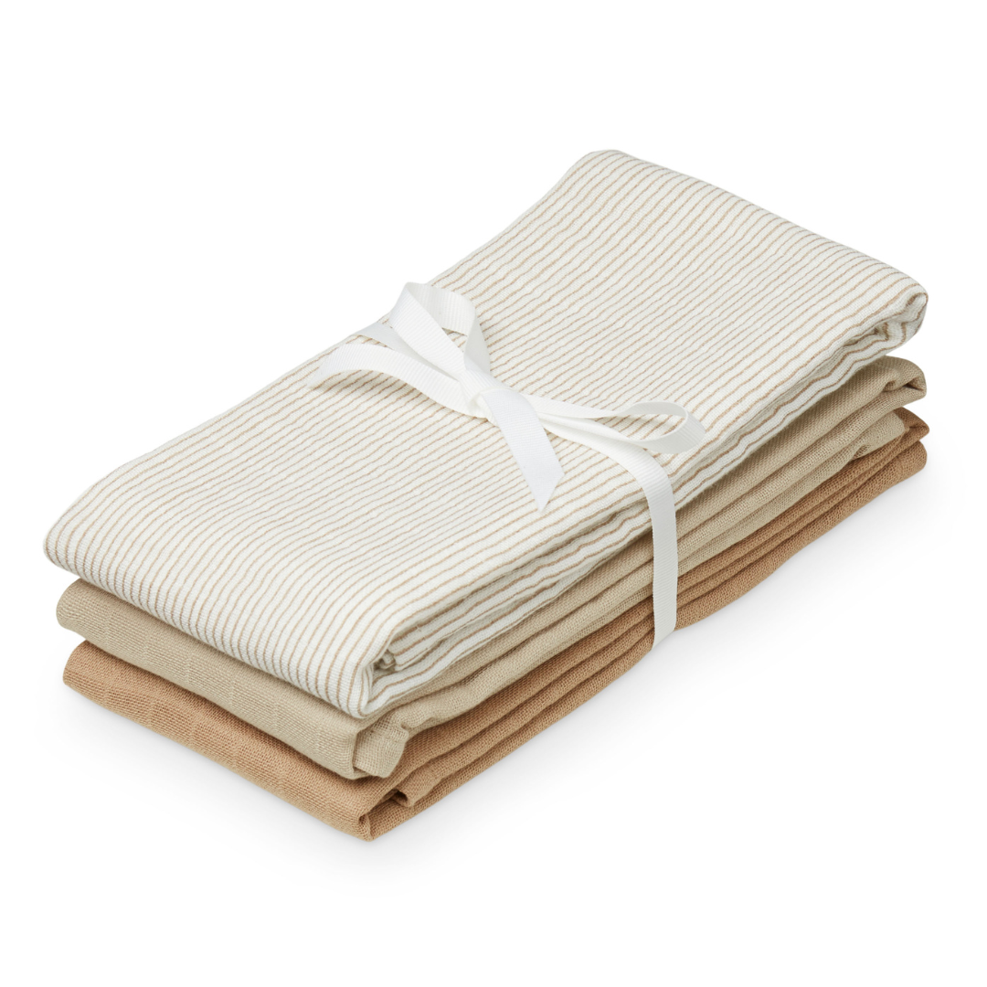 Cam Cam Copenhagen Stofbleer Mix  -pak Classic Stripes Camel Latte