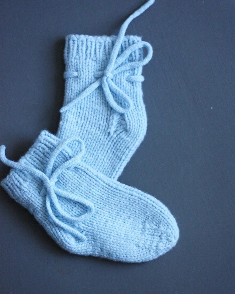 Cashmere Luksus Baby Strømper Baby Lyseblå