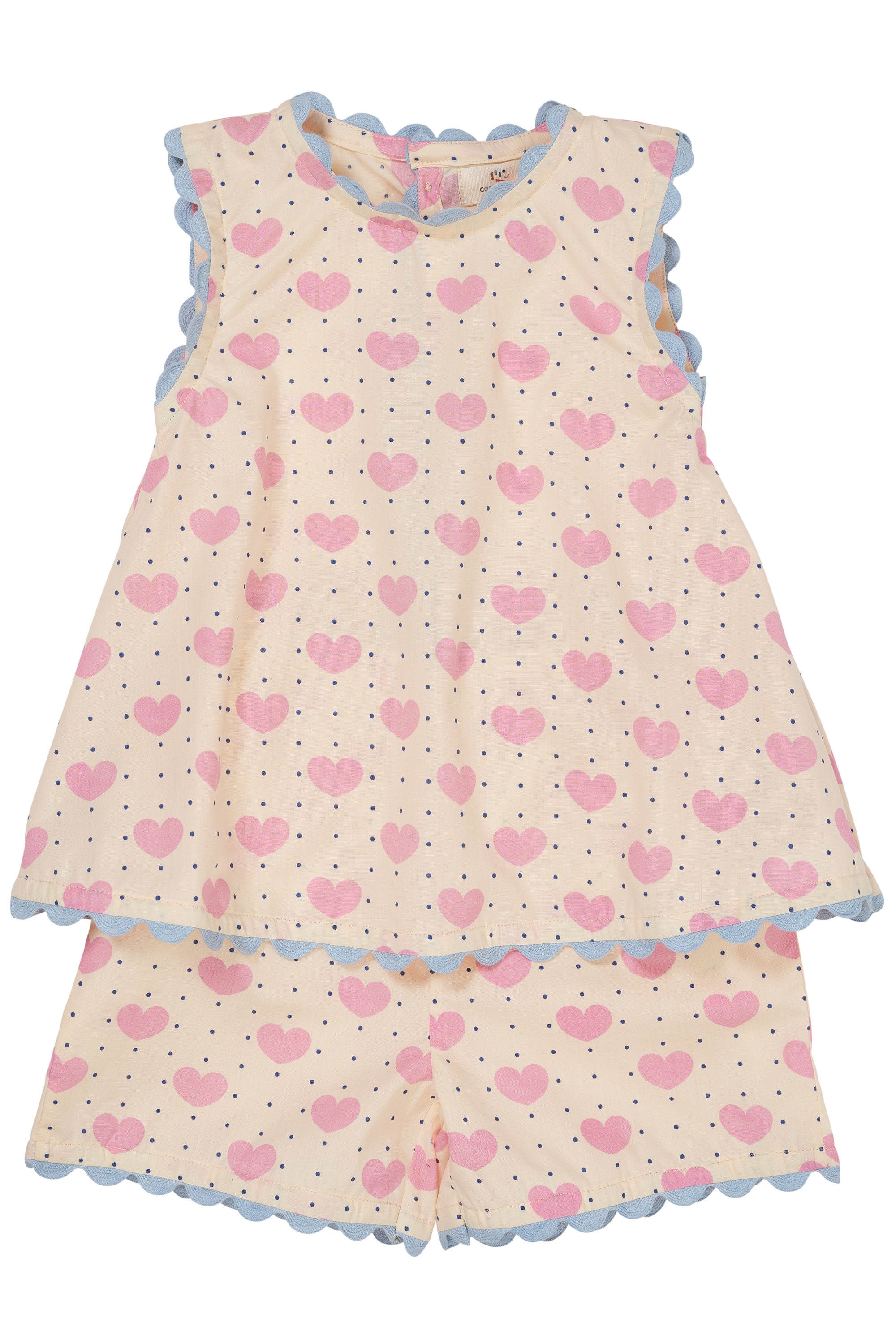 Copenhagen Colors Hjerte Bluse Og Shortssæt Heart 80 Cm