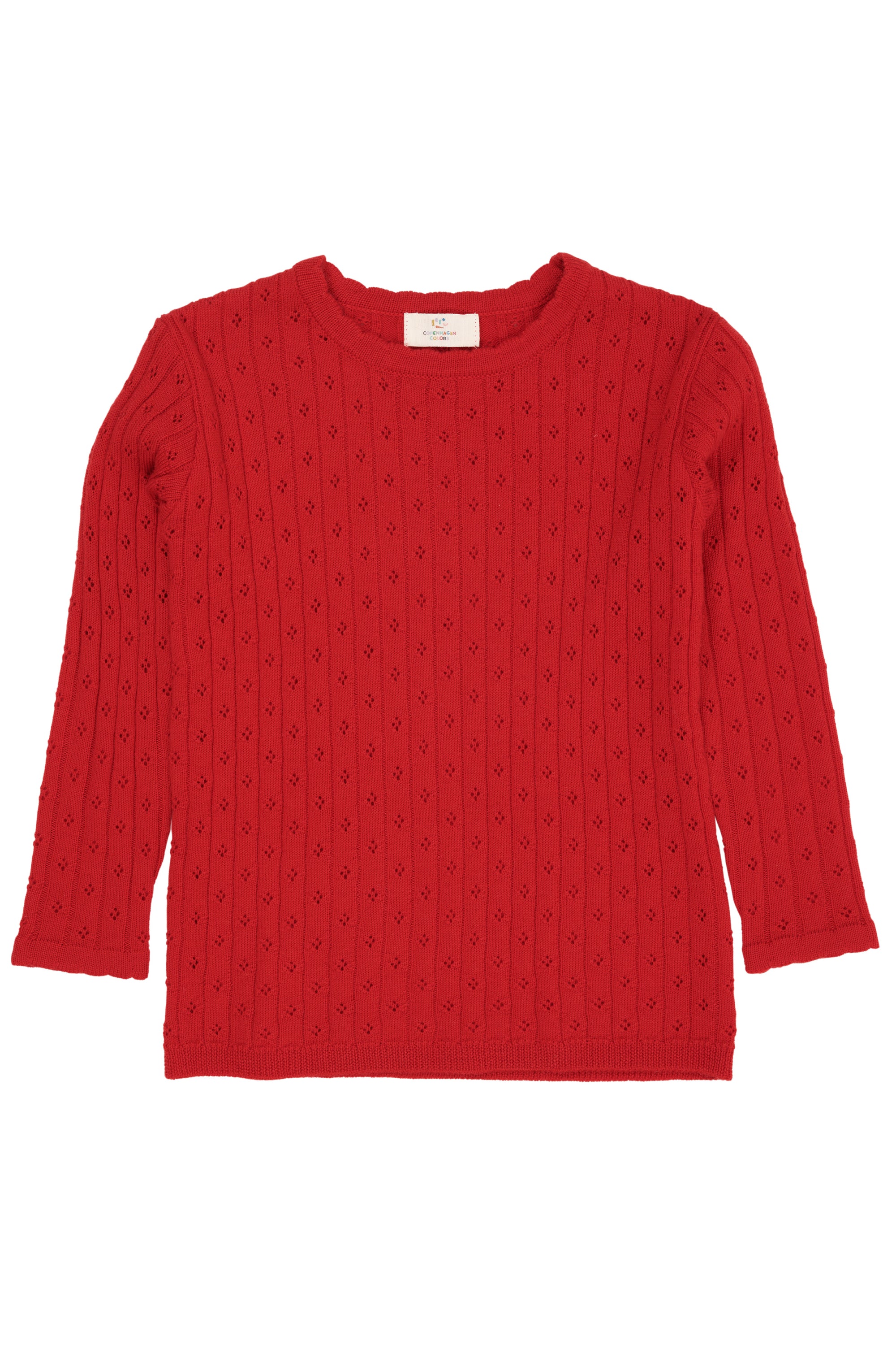 Copenhagen Colors Merino Classic Pointelle Blouse Red 86 Cm