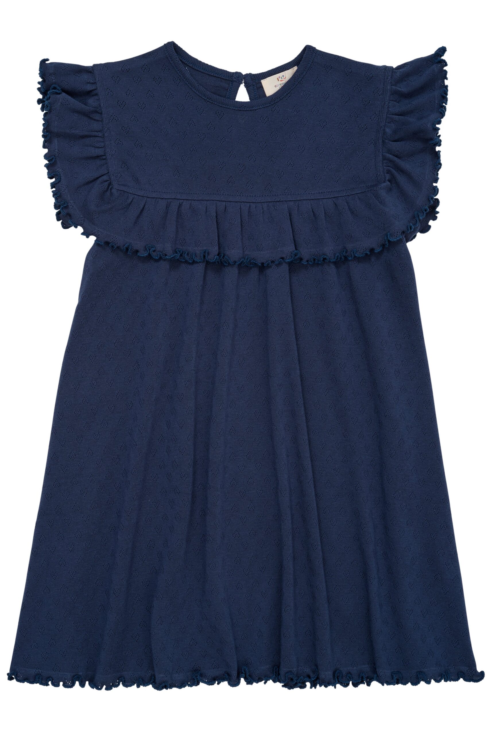 Copenhagen Colors Pointelle Hjerte Kjole Navy 92 Cm