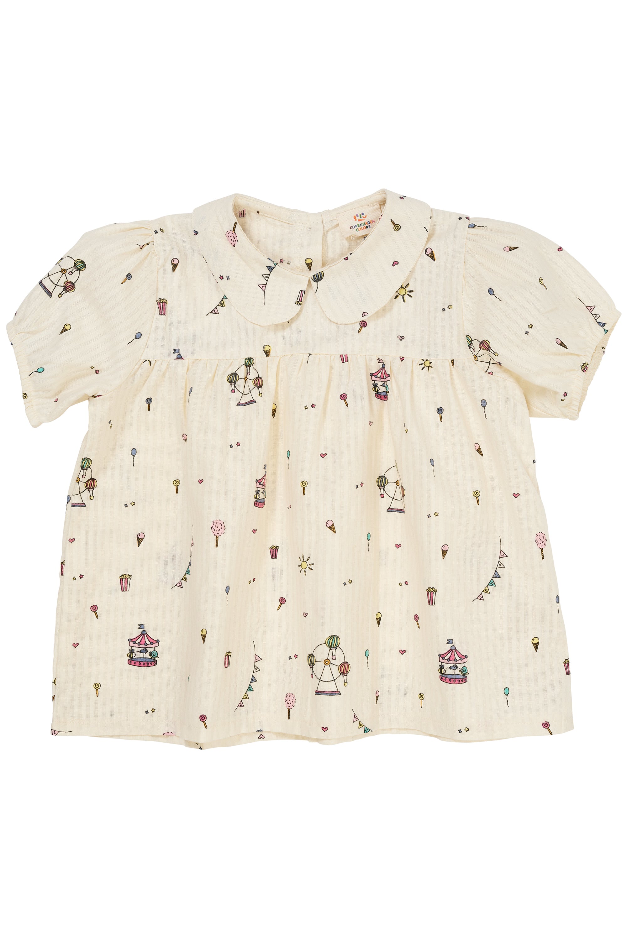 Copenhagen Colors Printet Bluse Cream Tivoli Print 80 Cm