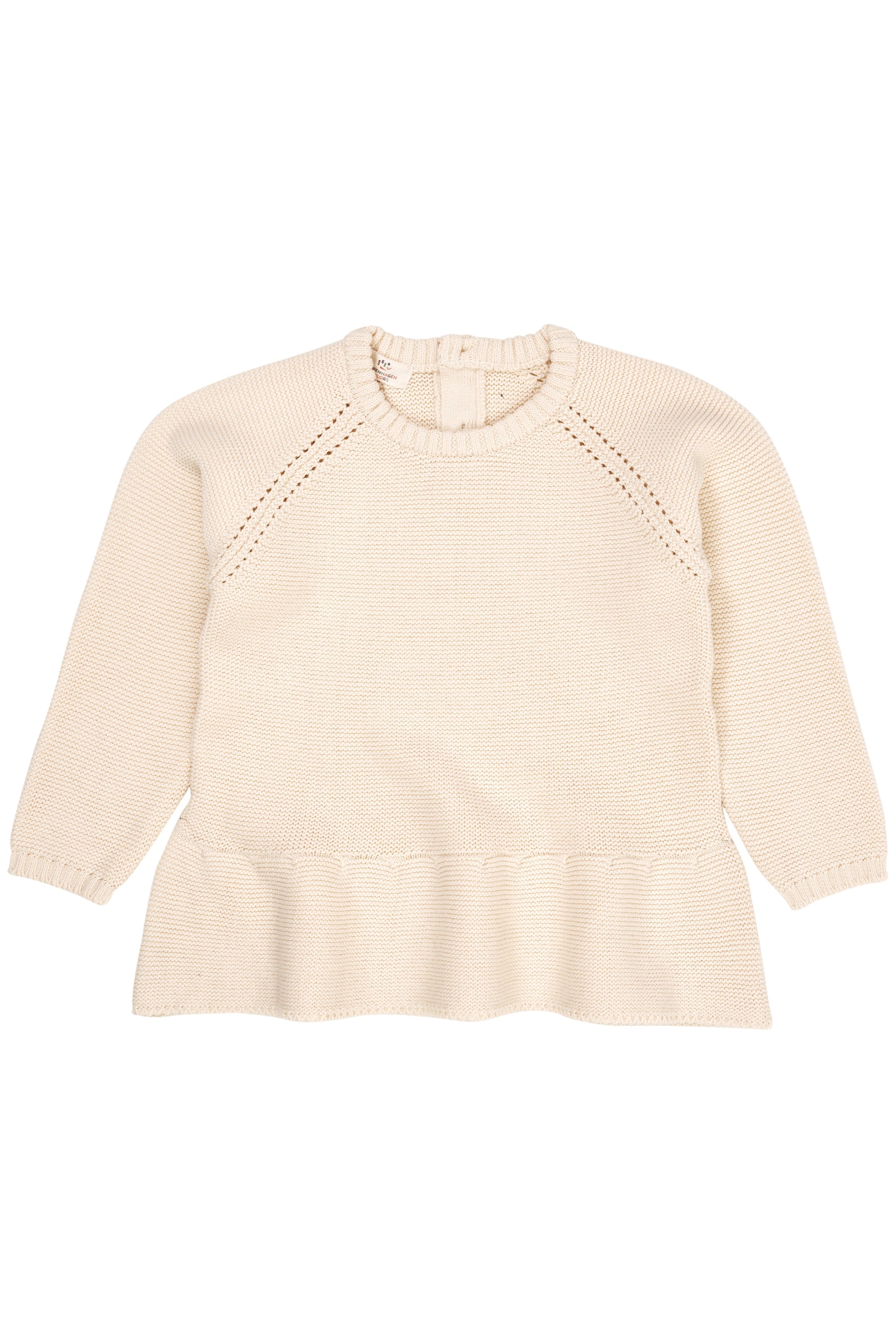 Copenhagen Colors Strik Bluse Med Flæse Cream 80 Cm