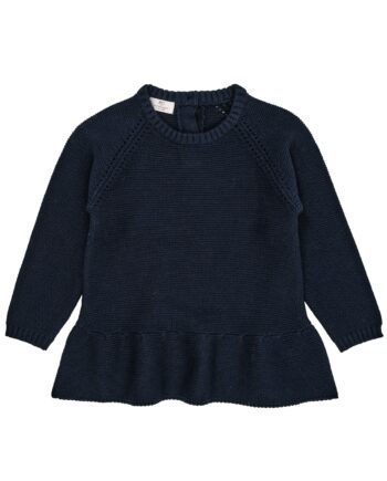 Copenhagen Colors Strik Bluse Med Flæse Navy 80 Cm
