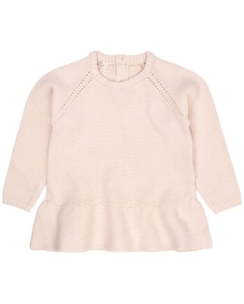 Copenhagen Colors Strik Bluse Med Flæse Soft Pink 80 Cm