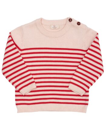 Copenhagen Colors Strik Bluse Med Striber Dusty Rose Rød 92 Cm