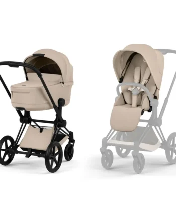 Priam Kombivogn Black Inkl  Liggedel Cozy Beige