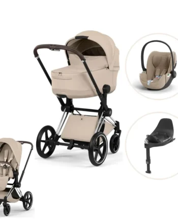 Cybex Priam Style Kombivogn Inkl  Cloud   Plus Og Base   Cozy Beige Chrome Brown
