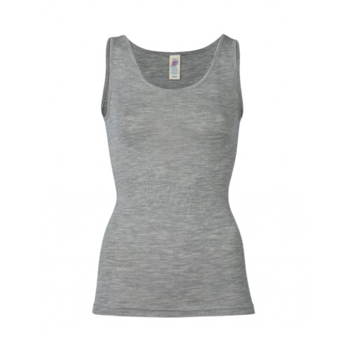 Dame Top   Merinould 42 44 Light Grey Melange