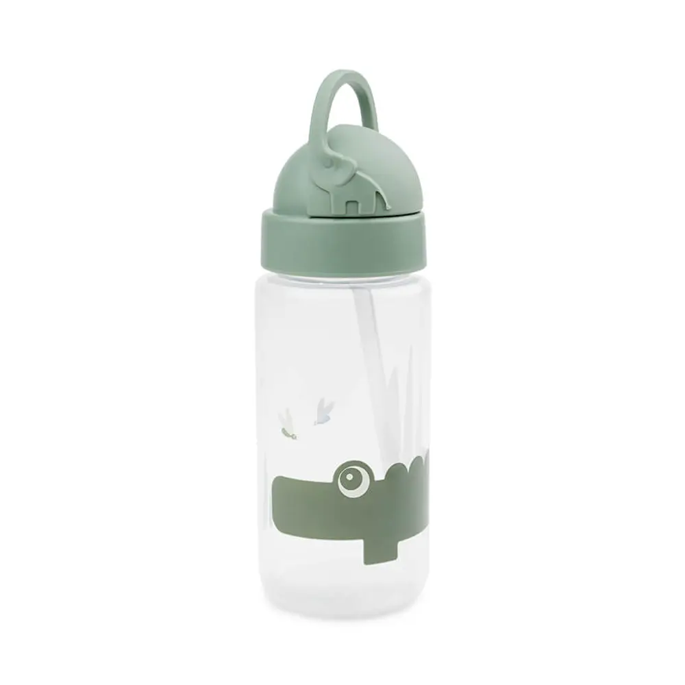 Done By Deer Drikkedunk Med Sugerør 350 Ml Croco Grøn