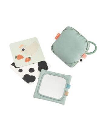 Done By Deer  Kontrastkortholder Til Baby Med Spejl Og Rangle