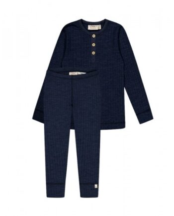 Drengeâ Sæt   100  Merino Uld  Oeko-texâ  Langærmet  -shirt   Leggings 1x1 Rib