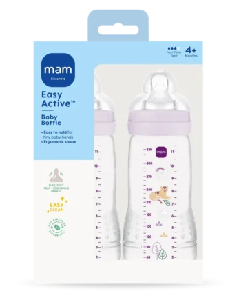 Easy Active Baby Bottle 330ml 2pk Pink