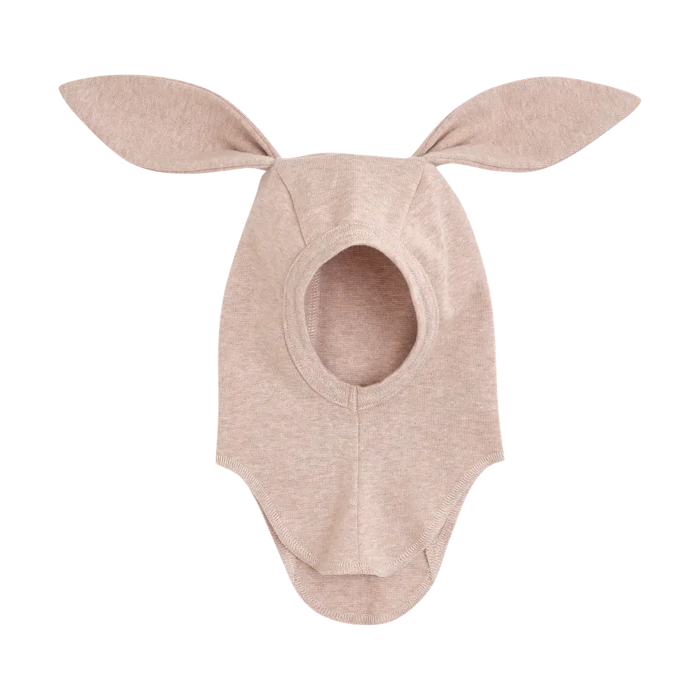 Elefanthue ører Bomuldsrib Camel Melange 12-24 Mdr