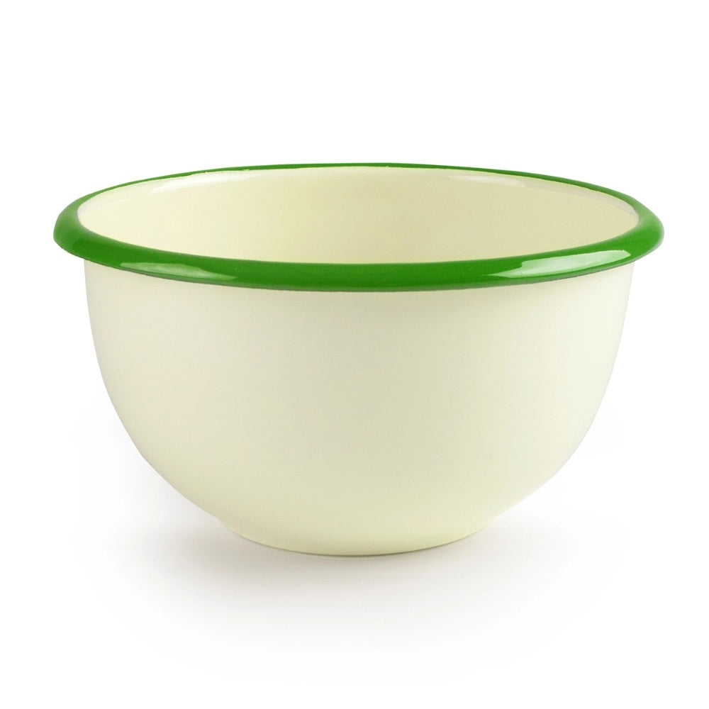 Emalje Skål Grøn Kant 14 Cm