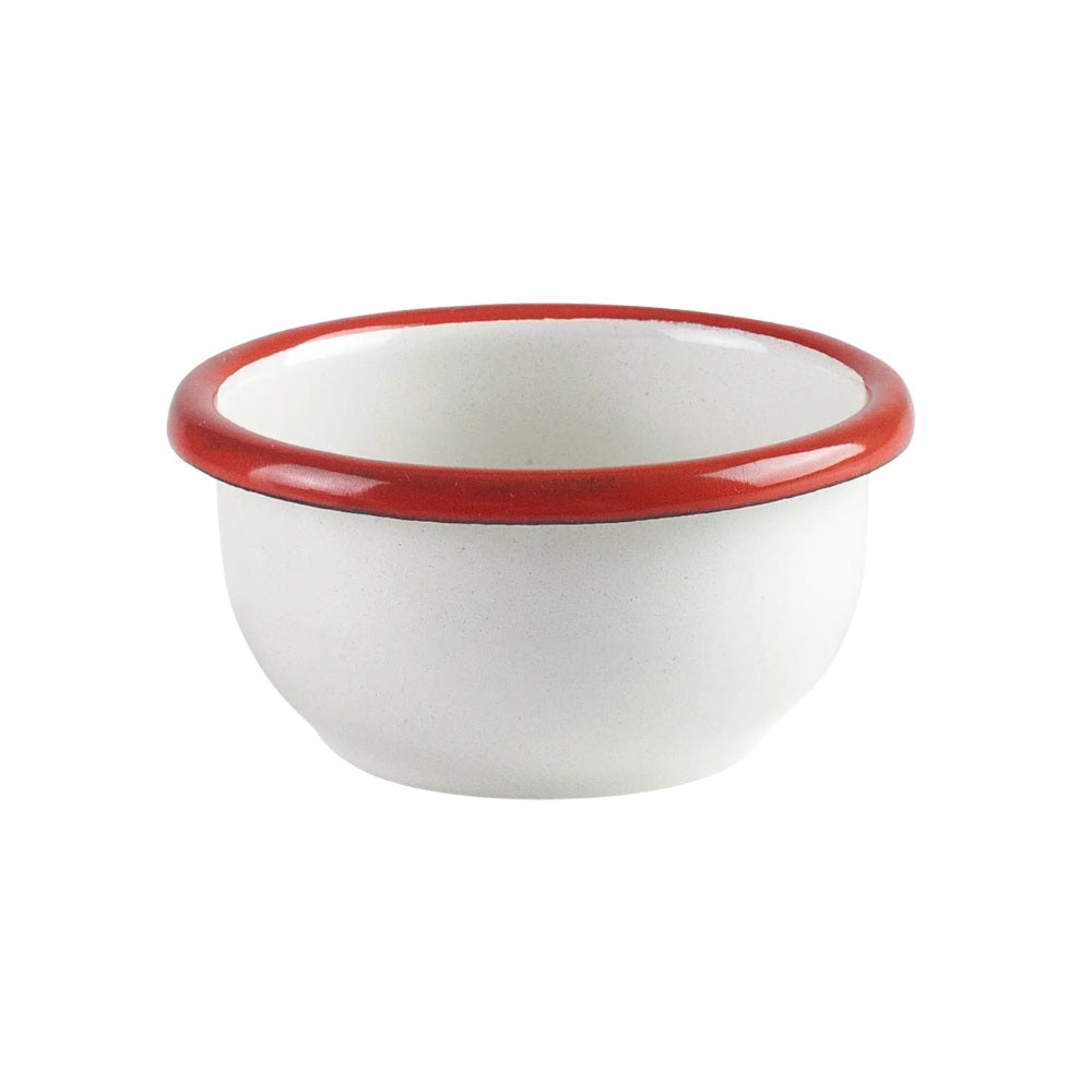 Emalje Skål Rød Kant 12 Cm