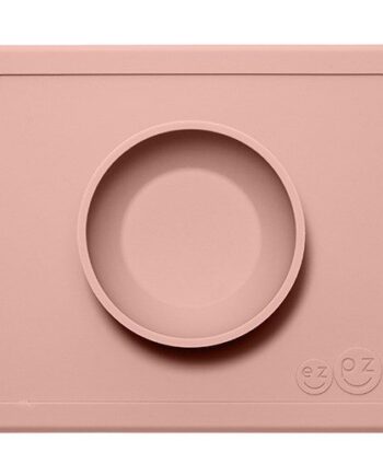 Ezpz Dækkeserviet Og Skål   ét Happy Bowl Støvet Rosa