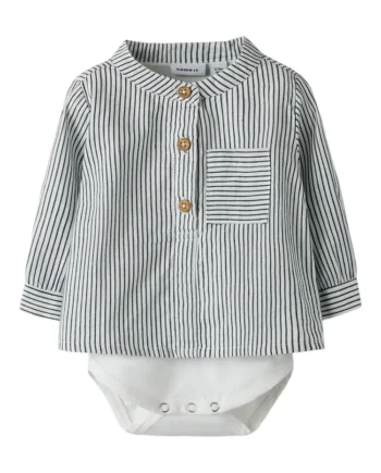 Far Langærmet Skjortebody Cloud Dancer Navy Blazer 56