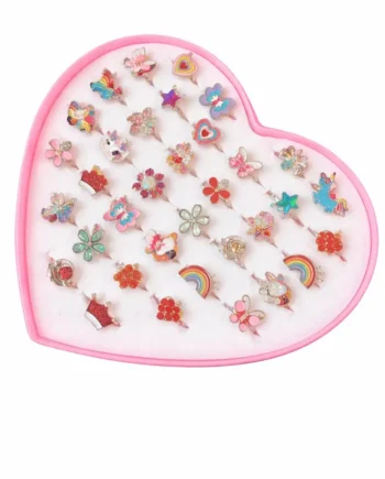 Fingerring Med Sommerfugle   Stk  Assorteret