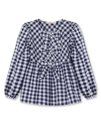 Fliink Zorro Ls Blouse  Insignia Sandshell Check 86 Cm