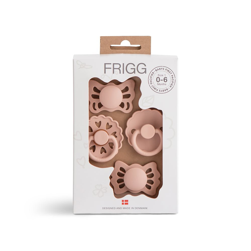 Frigg Baby   First Pacifier  -pack Floral Heart Blush