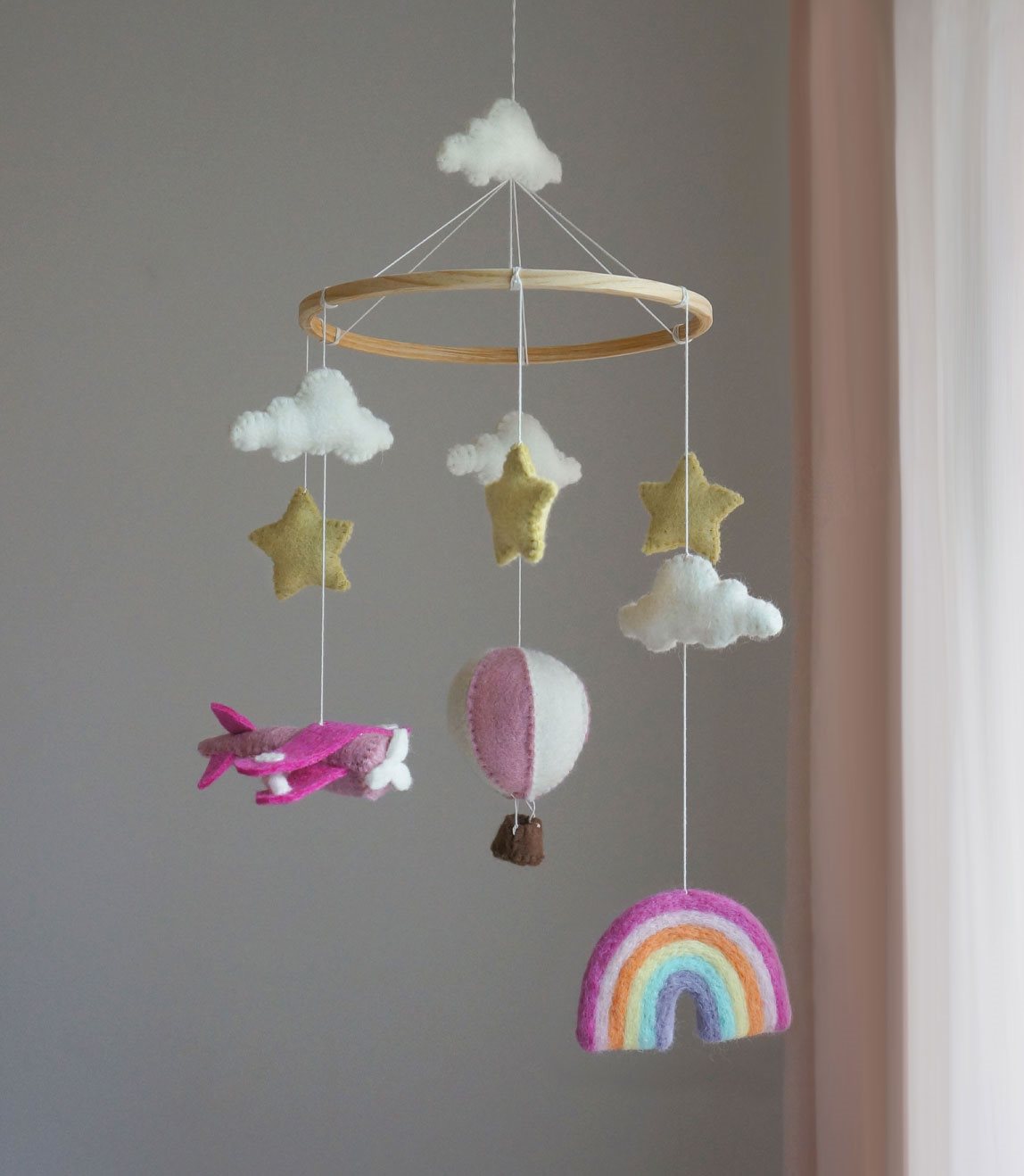 Gamcha Uro Med Flyvemaskine  Regnbue Og Luftballon Pink