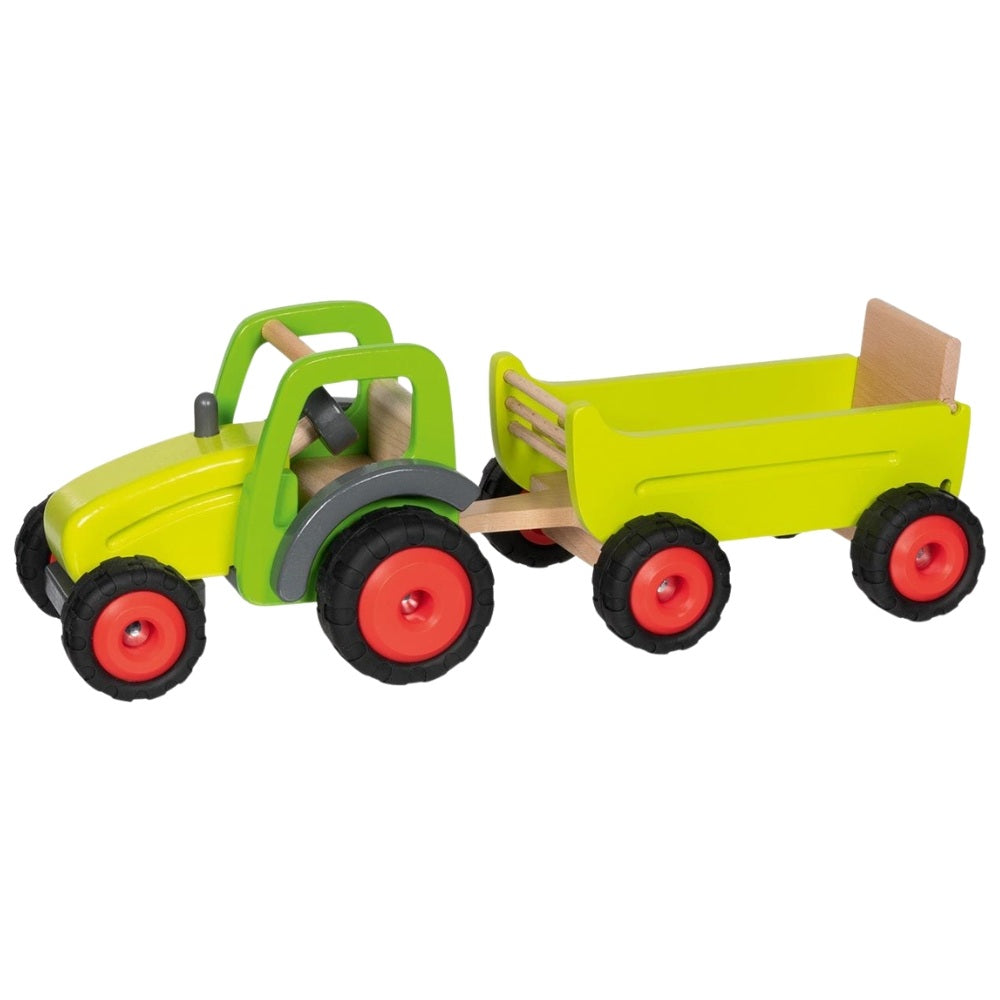 Goki Traktor Med Trailer Træ