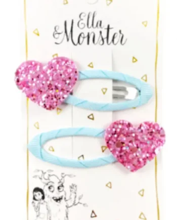 Hårclips Glitter Heartbeats