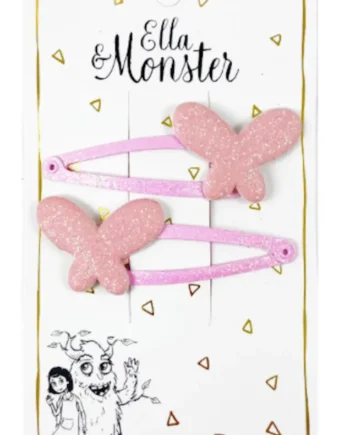 Hårclips Pink Butterfly