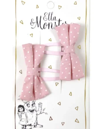 Hårclips Pink Butterfly Dot