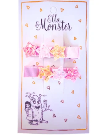 Hårclips Sparkle Star Line Rose