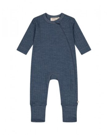 Heldragt   100  Merino Uld Med Lynlås Og Dropneedle-struktur  Oeko-texâ  Blue Melange 56