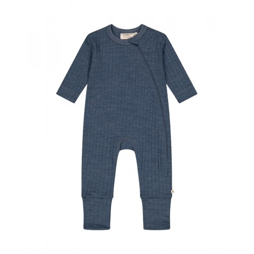 Heldragt 100 Merino Uld Med Lynlås Og Dropneedle-struktur Oeko-texâ Blue Melange 56