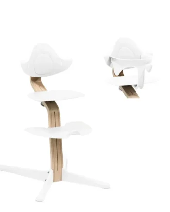 Højstol Bøg Natural White Inkl  Babysæt