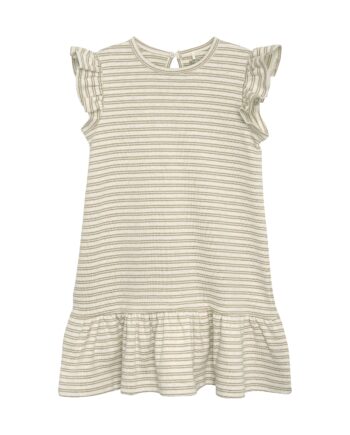 Huttelihut Striped Rib Dress Silver Sage 86 Cm