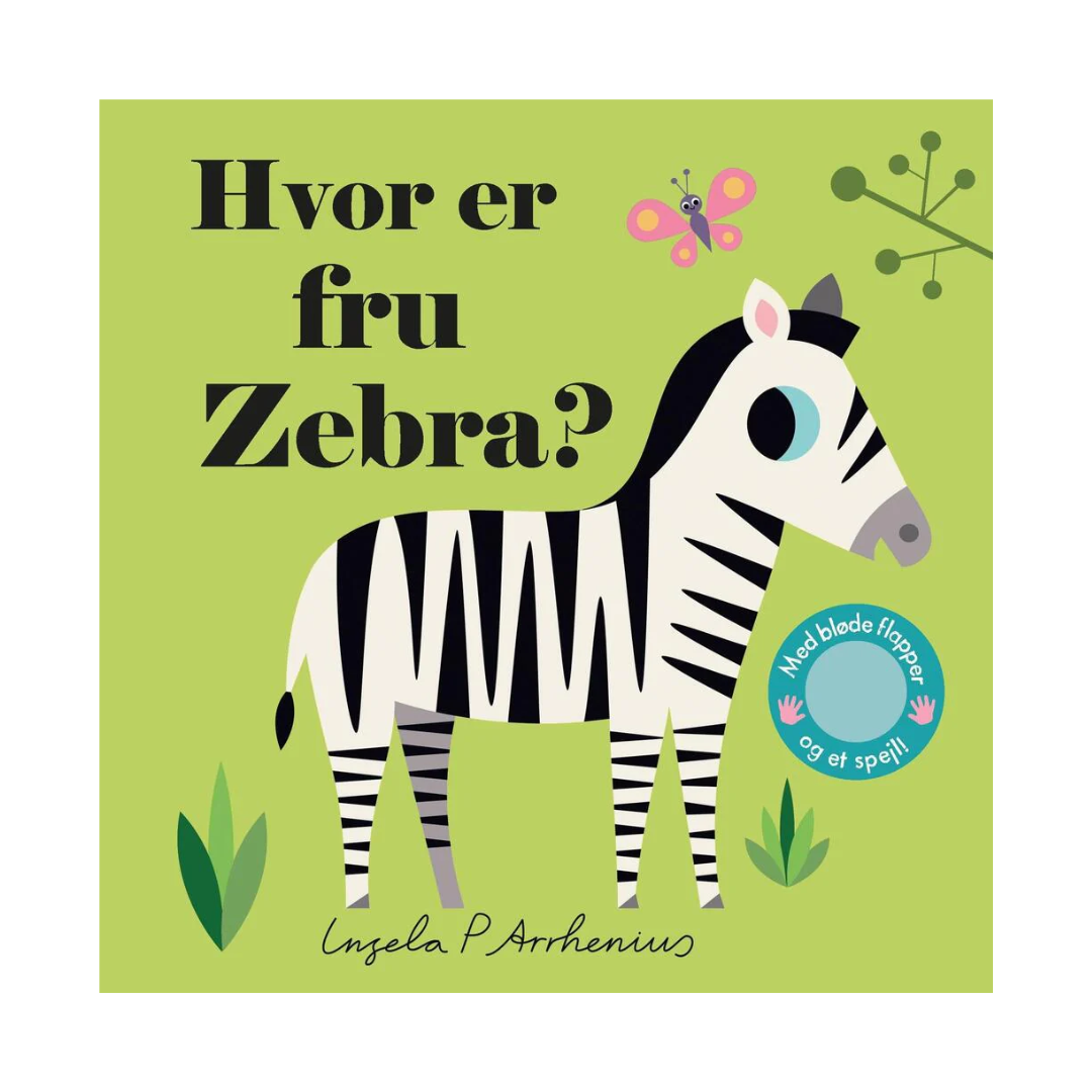 Hvor Er Fru Zebra  Med Bløde Flapper Og Et Spejl