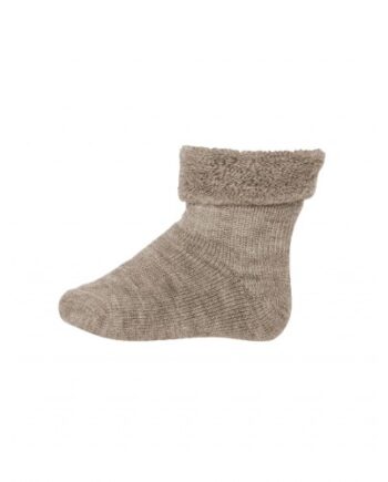 Klassisk Babystrømpe   Merinould Light Brown Melange 15 16