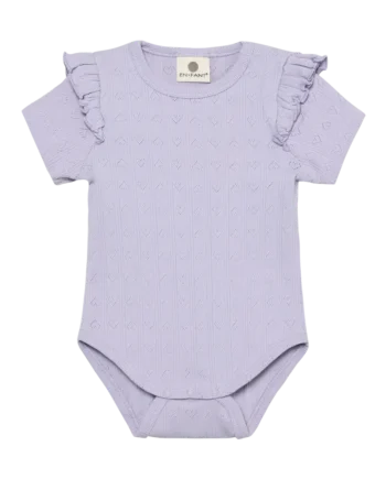 Kortærmet Pointelle Body Purple Heather 62