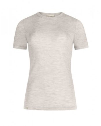Kortærmet  -shirt Til Dame   100  Merino Uld  1x1 Rib Nature Melange
