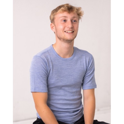 Kortærmet -shirt Til Herre 100 Merino Uld 1x1 Rib